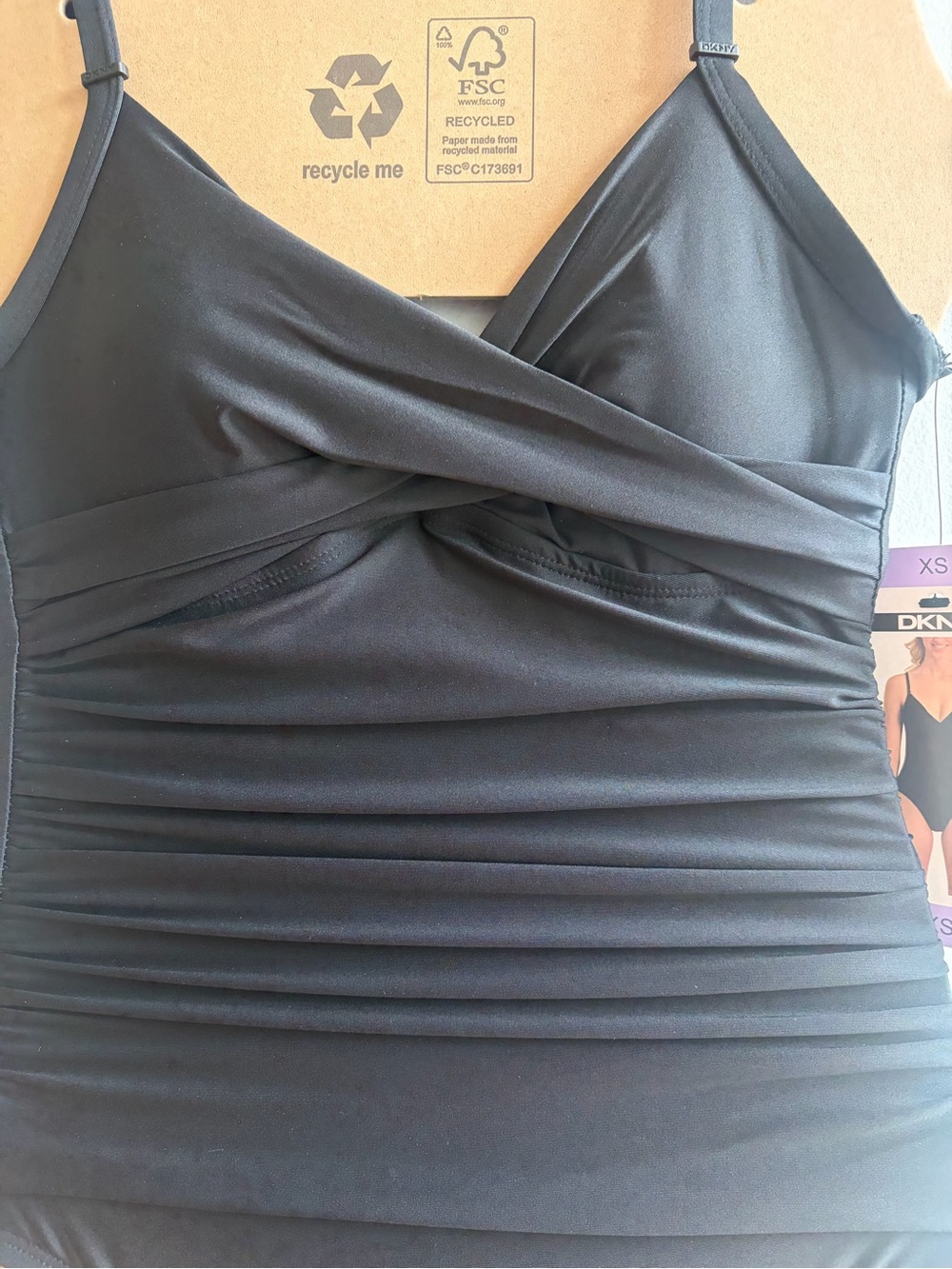 NWT DKNY Black One-Piece Swimsuit - Picture 3 of 7